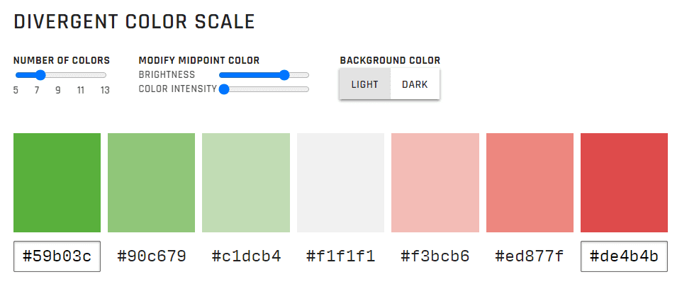 Divergent Color Scale 雙色漸層調色盤